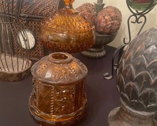 Vintage amber fairy lamp 