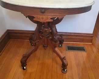 Victorian table with marble top