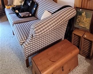 Antique unique small trunk  and the sofa in the Loft