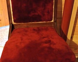 Ornate East Lake chair with wood casters