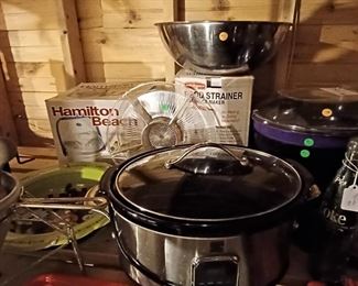 small kitchen appliances in the storage room down stairs