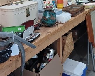 The side shelf in the garage