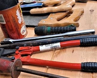 along the wall in the workshop