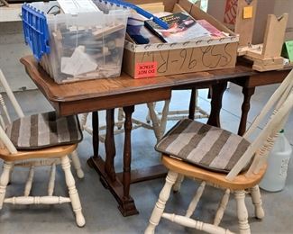 Table and chairs in the work shop