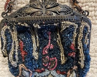 Beaded purse with sterling clasp