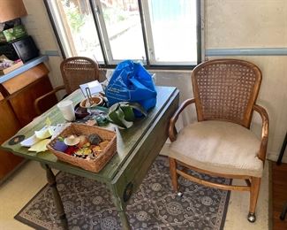 Two Cain back rolling chairs 