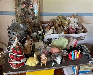 Porcelain Christmas trees, etc 