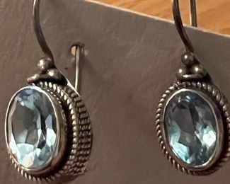 Aquamarine Sterling Earrings