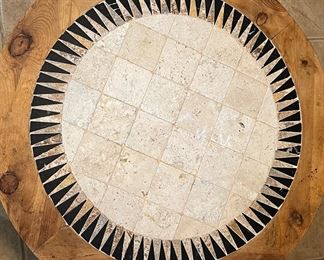 Knotty Pine and Tile Inlay Coffee Table