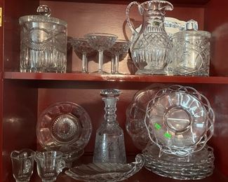 Lots of glass this round.  Many patterns & makers.  Heisey, Cambridge, Shannon, Poland, carnival, depression, milk, Fenton