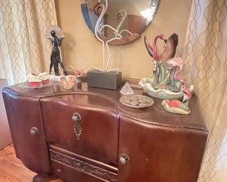 Vintage mirror and beautiful Bar Cabinet