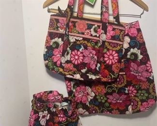 NWT Vera Bradley 3 Piece Matching Set - mod floral pink