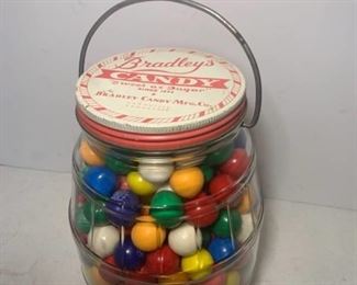 Vintage Bradleys Candy Jar Full of Gumballs