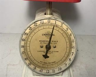 Vintage Red and White Universal Household Scale