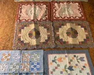 Lot of Linens - Pillow Shams Runner and Baby Quilts