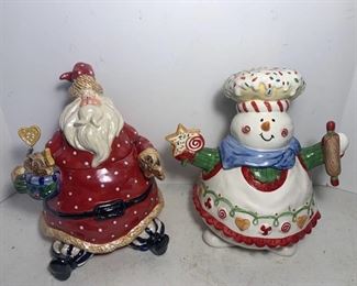 Santa and Frosty Cookie Jars