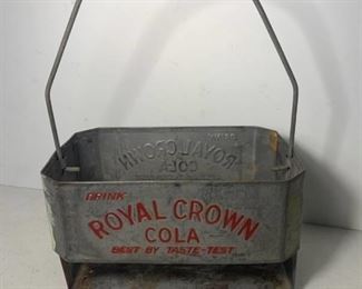 Vintage Royal Crown Cola Metal Bottle Carrier
