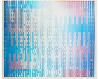 5
Yaacov Agam
b. 1928
Untitled
Agamograph in colors
Signed lower right: Agam
Image: 13" H x 15.5" W; Sheet: 14.125" H x 16.375" W
Estimate: $1,000 - $2,000