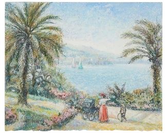 64
Claude Pissarro
b. 1935
"Jardine De Monte-Carlo," 1993
Pastel on paper
Signed lower left: H. Claude Pissarro; titled and dated on a label affixed to the frame's wiring
Image/Sheet: 8.75" H x 10.75" W
Estimate: $1,500 - $2,500