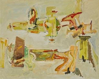 147
Hans Burkhardt
1904-1994
"Aasgaardstrand," 1968
Oil on linen canvas
Signed and dated lower center: H. Burkhardt; titled on a gallery label affixed verso
32" H x 42" W
Estimate: $10,000 - $15,000