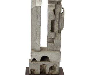 150
David Oliver Green, Jr.
1908-2000
"Dual Monument"
Cast aluminum on wood base
Paper label to the underside: David Green / "Dual Monument" / Cast Aluminum
18" H x 6" W x 4" D
Estimate: $1,200 - $1,800