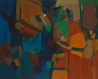 153
James Grant
1924-1997
Untitled, Multi-Color Abstract
Oil on canvas
Signed verso: Grant
36" H x 48" W
Estimate: $800 - $1,200
