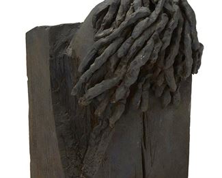 168
Rona Pondick
b. 1952
Self-Portrait, 1984-85
Bronze
Signed and dated on the interior: RP / 1985; further marked for the foundry
23" H x 14" W x 12" L
Estimate: $2,000 - $3,000