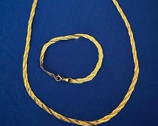 14k gold necklace and bracelet 