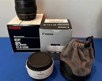 Canon EF 1.4x III Extender and Canon EF 85mm f/1.8 SUM lens