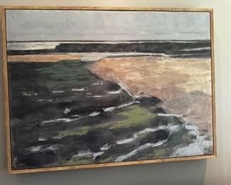 Framed canvas art signed Brams