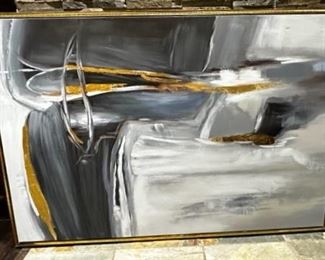 Framed canvas abstract art