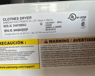 Used Samsung Washer & Dryer Set
