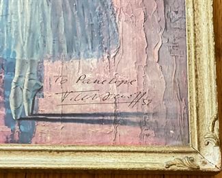 Framed Vladimir Tretchikoff, "Pink Ballerina" Art Print. Hand-Signed by Artist "To Penelope." Photo 2 of 2.