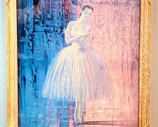 Framed Vladimir Tretchikoff, "Pink Ballerina" Art Print. Hand-Signed by Artist "To Penelope." Photo 1 of 2.