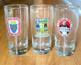 Sample of Vintage Beer Glasses.