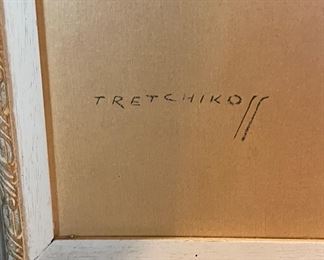 Framed Vladimir Tretchikoff, "Chrysanthemums" Art Print. Measures 34.5" x 16". Photo 2 of 2.