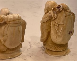 Pair of Antique Asian Figurines. Photo 2 of 3.