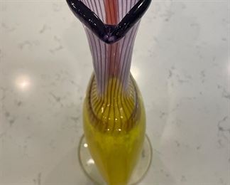 Kjell Engman "Bon Bon" Small Kosta Boda Glass Pitcher. Measures 6" W x 11" H. Photo 2 of 4.