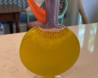 Kjell Engman "Bon Bon" Small Kosta Boda Glass Pitcher. Measures 6" W x 11" H. Photo 1 of 4.