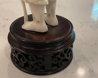 Antique Asian Figurine on Rosewood Stand. Photo 4 of 4.