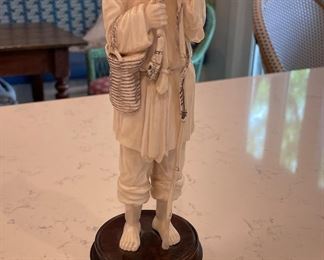 Antique Asian Figurine on Rosewood Stand. Photo 3 of 4.