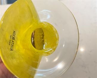 Kjell Engman "Bon Bon" Small Kosta Boda Glass Pitcher. Measures 6" W x 11" H. Photo 4 of 4.