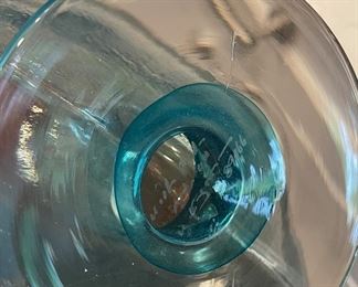 Kjell Engman "Bon Bon" Large Kosta Boda Glass Pitcher. Measures 9" W x 14" H. Photo 4 of 4.