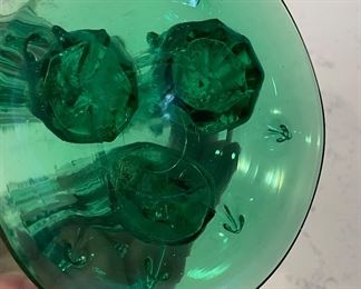 Steuben Pomona Green Tree Trunk Vase. Measures 4.25" D x 7" H . Photo 3 of 3.