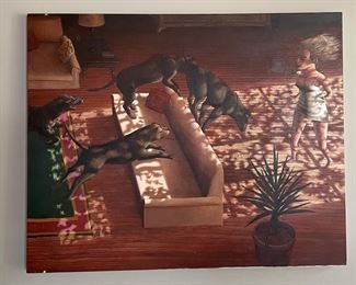 Arno Morland (South African Artist) Original Oils on Canvas - 4 Available. Measures 44" x 36". Photo 4 of 4.