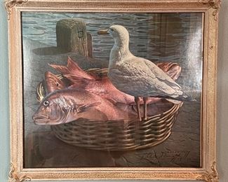 Vladimir Tretchikoff Framed "Not For The Birds" Hand-Signed Tretchikoff Print. Measures 13" x 11" Without Frame.