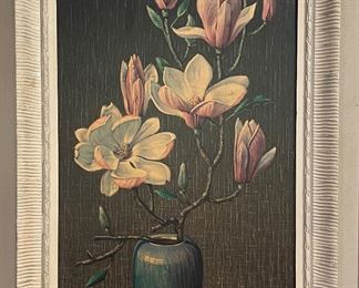 Vladimir Tretchikoff Framed "Magnolias" Hand-Signed Art Print. Measures 16" x 34" Unframed; 21" x 40" with Frame. Photo 1 of 2.