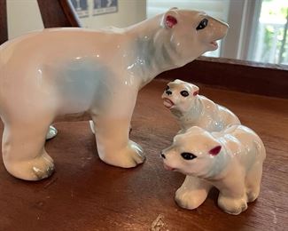 Vintage Polar Bear Figurines - Mom and 2 Cubs. Photo 1 of 2.