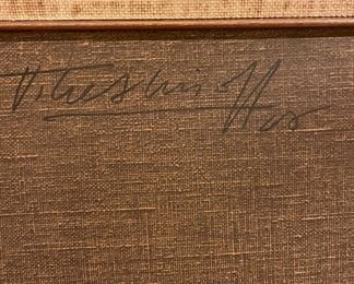 Framed "Penny Whistlers" Hand-Signed Tretchikoff Art Print. Measures 35" x 17.5". Photo 2 of 2.