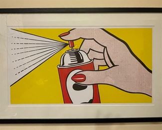 Roy Lichtenstein, "Spray," Pop Art Print. Measures 28.5" x 15.5"; 36" x 22.25" Framed.